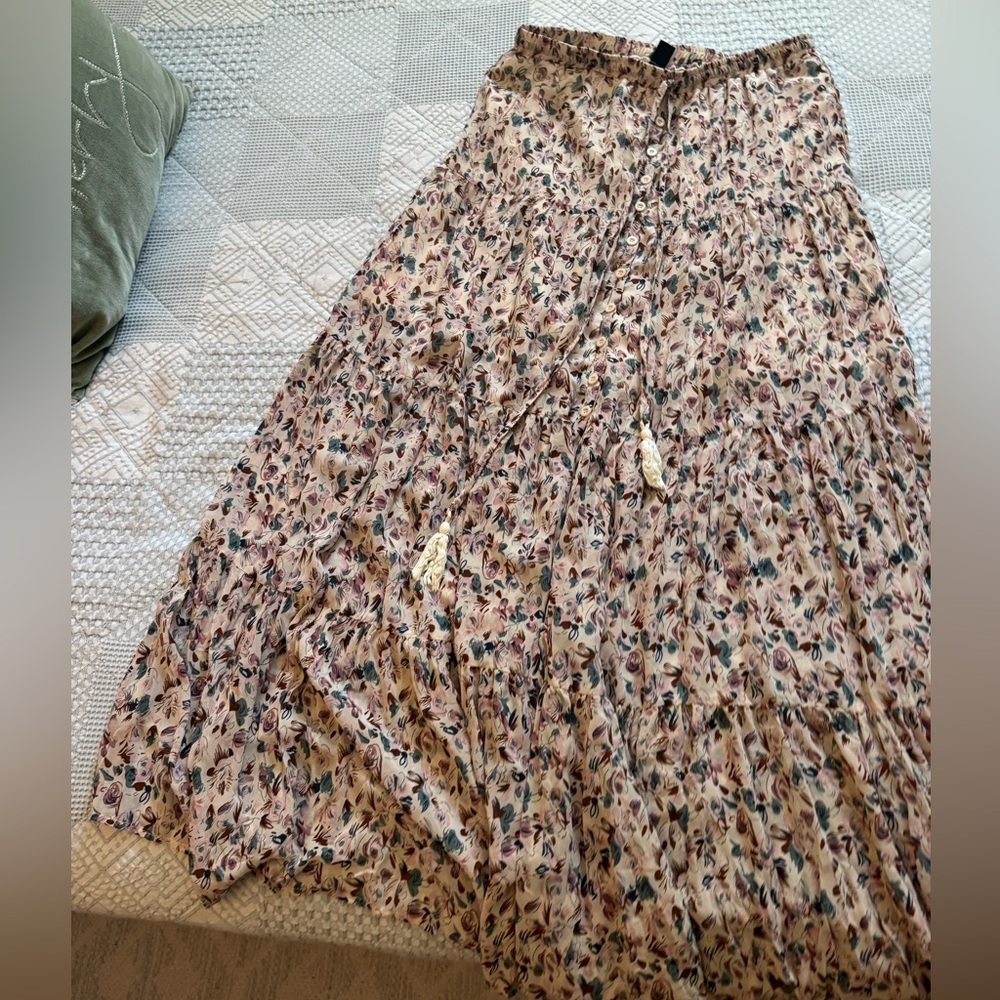 Spring floral maxi skirt